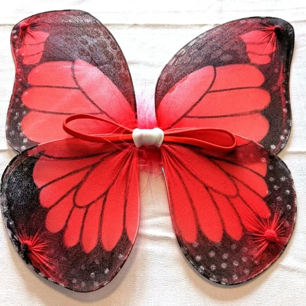 DOLL BUTTERFLY WINGS Red Black for 18 in Doll NEW Back Straps